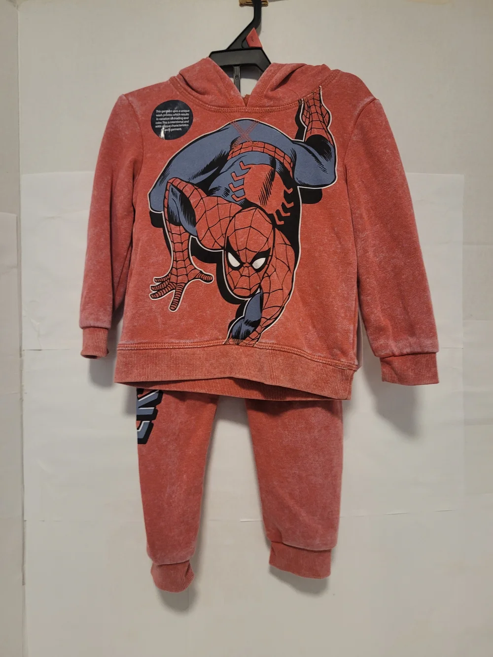 Marvel Spider-Man Red Mineral-Wash Hoodie & Jogger Set